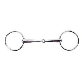 Horze Solid Mouth Loose Ring Snaffle - Silver - Size: 4"