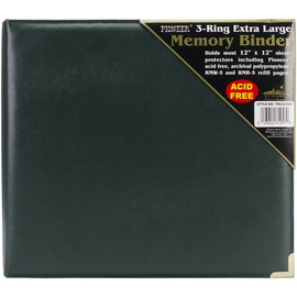 Pioneer 12 Inch by 12 Inch 3-Ring Sewn Oxford Cover Scrapbook Binder, Green