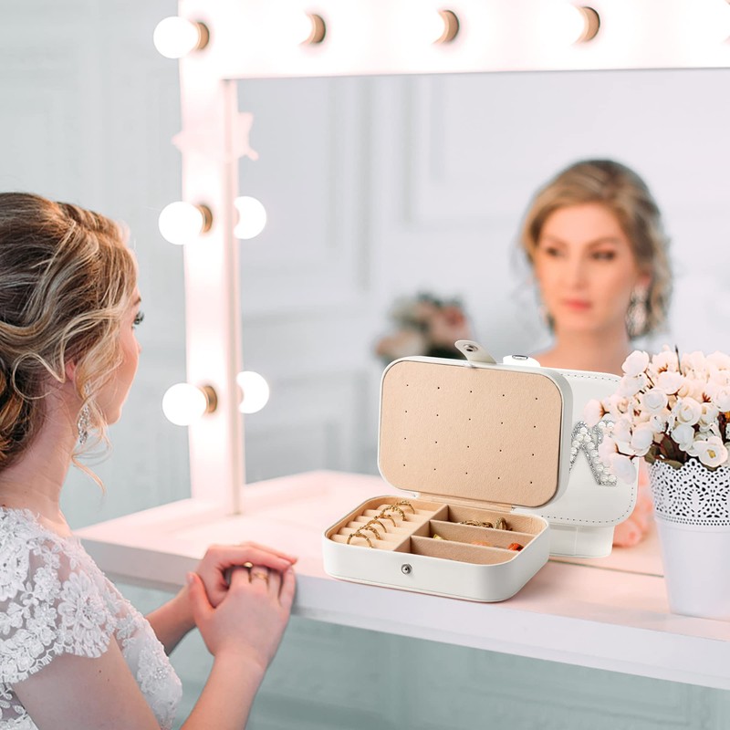 Belanttega MRS Travel Jewelry Box for Bride Travel Portable Jewelry