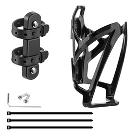 Bicycle Plastic Bottle Holder, Universal Water Drink Bottle Holder with Screws, Lightweight, Durable PC Drink Holder for Bicycle, Road Bike, Mountain Bikes (Black)