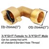 Uenede Brass 3/4" GHT Thread 5.5 Inches Length Garden Hose