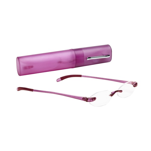 Select-A-Vision Flexi Lights Rimless Round Unisex Readers, Pink, 2.00