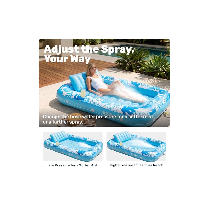 SLOOSH Misting System Inflatable Tanning Pool Lounger Float, 6 in