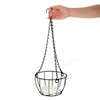 Gatuida 2Sets Metal Hanging Planter Basket Durable Flower Pot Holder