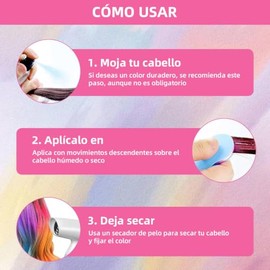 Tizas para Cabello 8 Colores Temporales Lavables No Pegajosas
