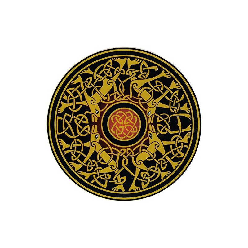 Happylife Productions Celtic Dogs - Window Sticker/Decal (4.5" Circular)
