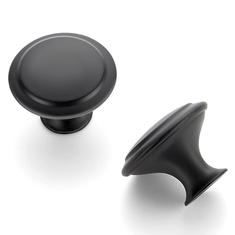 Ravinte 60 Pack Matte Black Kitchen Cabinet Knobs 1-1/4 Inch