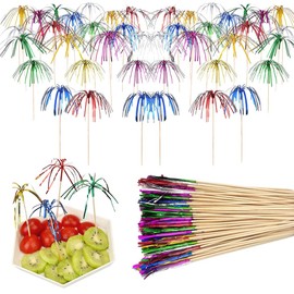 Pack of 100 Cocktail Sticks Cocktail Sticks 23 cm Cocktail Picks for Decorating Cakes, Fruits, Drinks, Palm Tree Cocktail Picks, Bars, Parties and Oktoberfest for Perfect Decoration