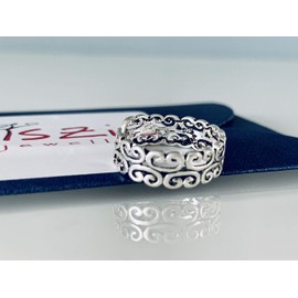 iszie jewellery sterling silver retro adjustable ring open twist cross design ladies fashion ring