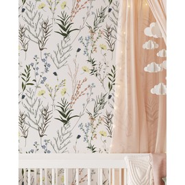 Coloritto Blossom Motifs Wallpaper | Removable Self Adhesive Botanical Wallpaper | Floral Peel and Stick Wallpaper (1 roll 24" W x 120" H)