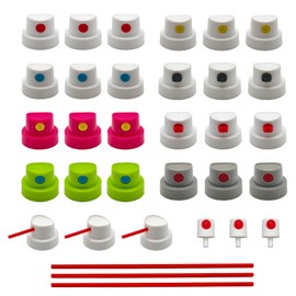 30 Pack Spray Can Nozzle for Female Cans - Universal Spray Paint Nozzles for Cans Bottle Nozzle Replacement - Universal Spray Can Tips - for DIY Paint Art Street Art and Home Improvement (30)