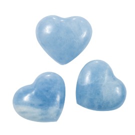 The Chrysalis Stone | Blue Calcite | Puff Heart Worry Stone | Size 1" | 1 Pc | Crystals and Healing Stones, Worry Stones for Anxiety, Reiki, Chakra, Witchcraft, Yoga, Meditation Accessories