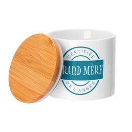 Fabulous Ceramic Jar with Lid Bamboo - Certified Grandmother of the Year Grandma - 473ml (16oz) - Jar