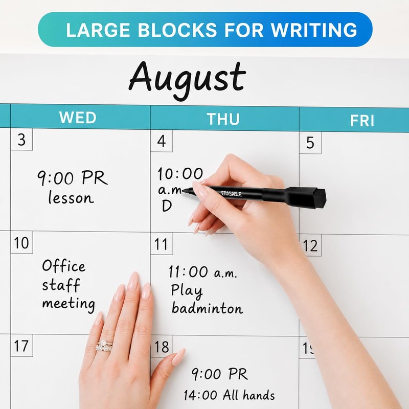 Dry Erase Calendar for Wall - 38" x 58" Extra