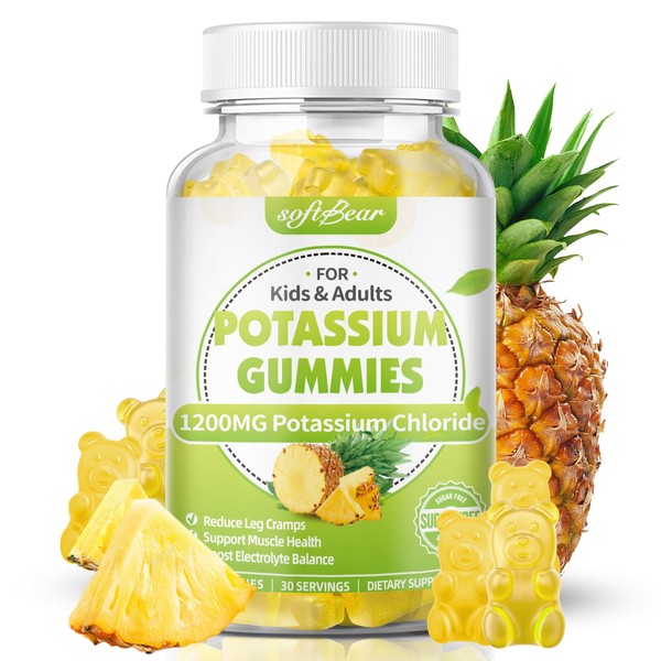 softbear Potassium Chloride Gummies 1200mg, Sugar-Free Potassium Gummies for Adults