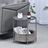 TOOLF End Table, Metal Nightstand, Coffee Round Table, Sofa Side