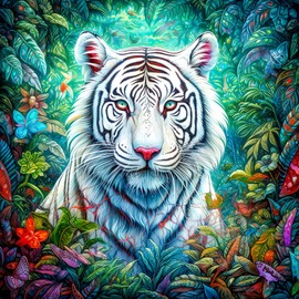 Puzzle 1024 Pieces, Adult Puzzle, A Challenging Puzzle, Puzzle Games for the Whole Family, Gifts for Women, Gifts for Men, Theme: White Tiger