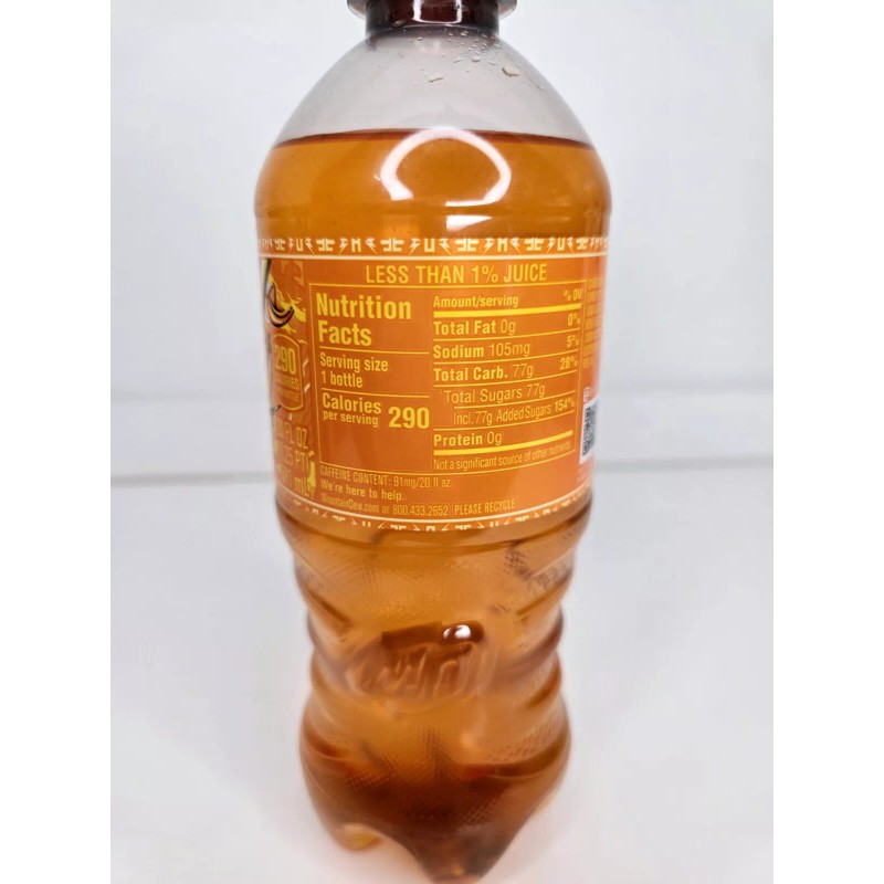 Mountain Dew Livewire Full 20oz Sealed Bottle Orange - Sept