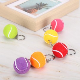 Oumefar Tennis Ball Split Ring Tennis Ball Key Chain Simulation Sports for Bags Decor Pendant Gift Sport Lovers Purse