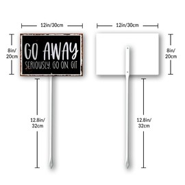 Houseuse 8x12inch Go Away Yard Sign With Stake, Aluminum, Vintage Farmhouse Style, Weatherproof, Easy to Install