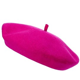 COSHAL® Adult Wool Beret Hat Men Women French Style Berer Hat Plain Classic Color Beret Hat, Unisex Soft Warm Outdoor Vintage Artist Hat Beanie Unisex Hat (Fuchsia.)