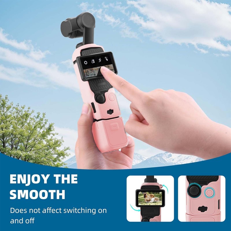 for Pocket 3 Silicone Cover, All-in-One Protective Case with Lens