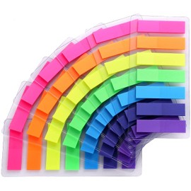 980 Pcs Colored Sticky Notes Flags 7 Color Index Tabs Index Flag Bright Colors Fluorescent Sticky Page Markers Page Makers, Mini File Tabs Flags Colored Writable Arrow Index Tabs for Bookmarks