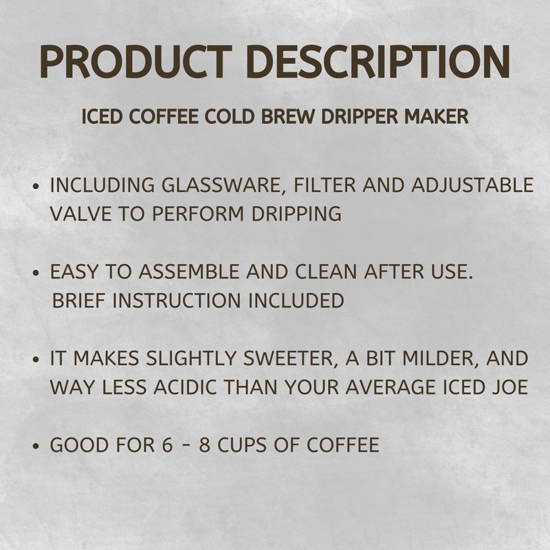 Nispira Iced Coffee Cold Brew Drip Tower Coffee Maker Wooden,