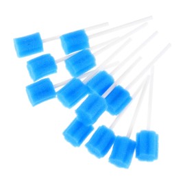 Supvox Pack of 100 Disposable Sterile Mouth Sponge Oral Care Sponge Cotton Sponge Oral Care Oral Hygiene Sponge (Blue)