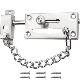 YEYIT Security Door Chain Lock Latch Anti-Theft Security Lock Chain, Stainless Steel Slide Rail Chain Lock, Inner Door Chain with Anti-Theft Chain Latch, for Family Hotel Apartment Bedroom