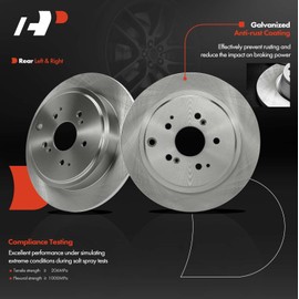 A-Premium 12.32 inch (313mm) Rear Solid Disc Brake Rotors Compatible with Select Honda and Acura Models - Pilot 2003-2008, MDX 2001-2006, 3.5L, 2-PC Set