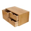 Bamboo Desk Organizer,Countertop Storage Cabinet with 3 Drawers Mini Tabletop
