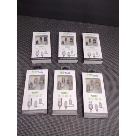 EG Tech 6PK EG Tech EGC35 Charging CORD WITH 2 IN 1 BRAIDED MICRO AND TYPE-C FREE SHIPP.