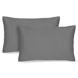 AUAUY Cushion Cover 50 x 75 cm with Envelope Closure - Set of 2 Cushion Covers, Grey, Soft Microfibre Pillowcase - Anthracite Washable Cushion Cover, Ultra Soft and Breathable