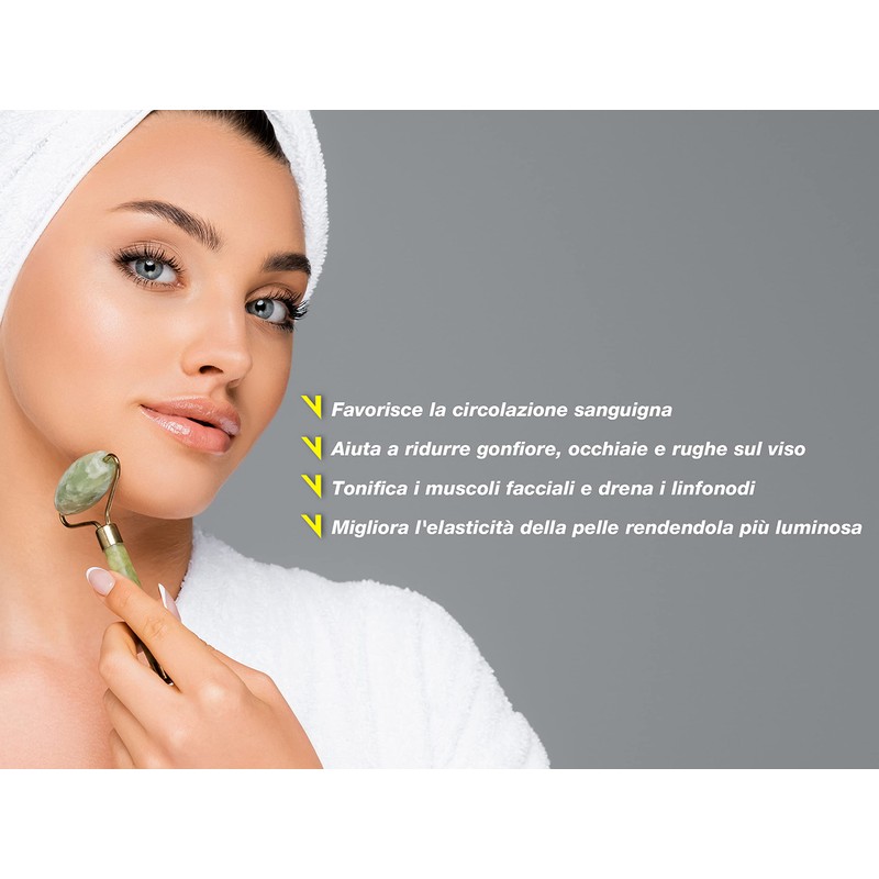 BEPER C301ABE101 Roller and Stone Gua Sha in Jade, Jade
