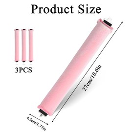 3 PCS Heatless Blowout Rods, Heatless Curls, Heatless Curling Rod, Overnight Blowout Rods, Blow out Rods - No Heat Curls to Sleep for Curl Rods, Women Long Hair Styling Tools for All Hair, Pink