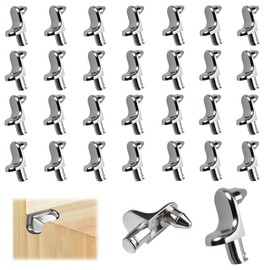 Pack of 60 Shelf Brackets, 5 mm L Shape Shelf Support for Shelves, Metal Shelf Holder, Shelf Support Fixing, Shelf Bracket for Kitchen Cabinet, Bookcase, Cabinet, Furniture Cabinet