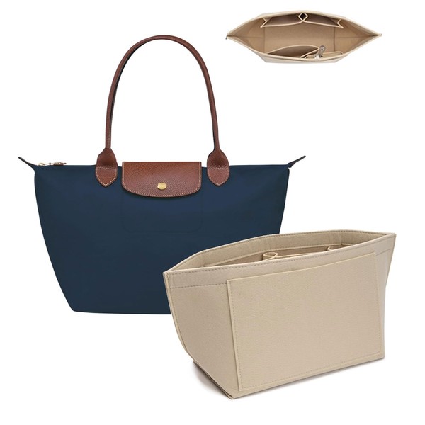 lumanothy Bag Organiser Shopper, Handbag Organiser with Multi-Pocket, Felt Longchamp