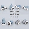 8-Pack Shower Door Rollers with M5 Screw - White Curved