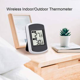 Lancoon Wireless Indoor/Outdoor Thermometer Transmission up to 100 Meters Precision Measurement Clear Digital LCD Display for Home Office