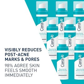 CeraVe Suero de Retinol Renovador para Marcas Post-Acné, Formulado con Extracto de Raíz de Regaliz y Niacinamida, Suero Iluminador y Minimizador de Po