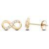 9ct Yellow Gold on Silver Cubic Zirconia INFINITY Stud Earrings