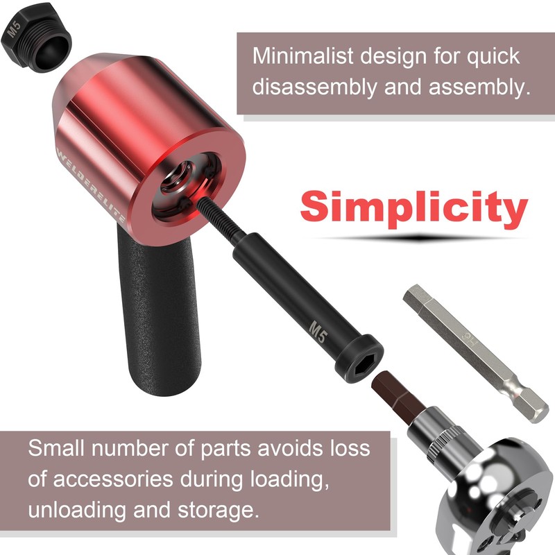 WelderElite Rivet Nut Drill Adaptor Tool Kit Contains 290 Rivet
