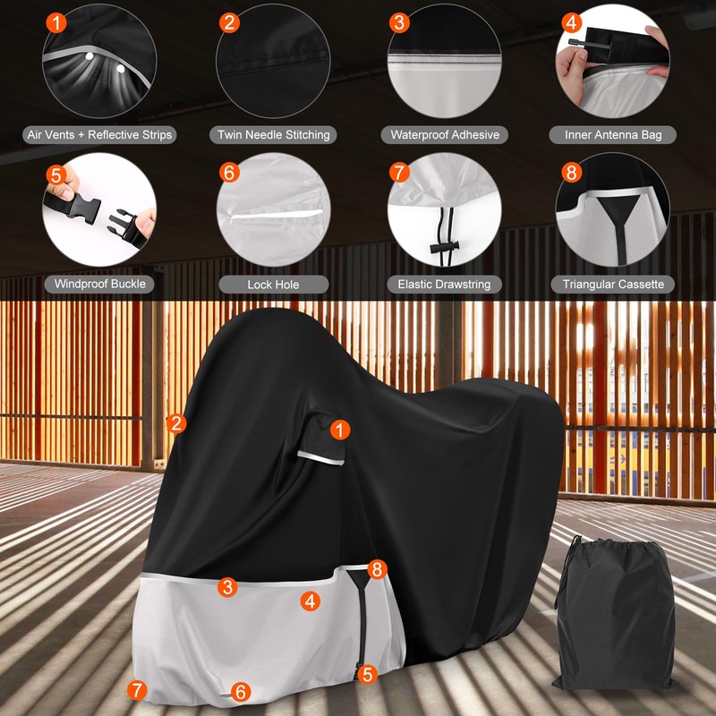 Waterproof Motorcycle Cover Replace for Piaggio Vespa GTV GTS GT125/200/250/300