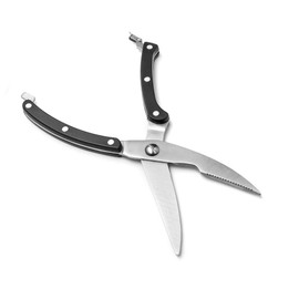 Forgast High-quality kitchen scissors, poultry scissors, 25 cm, multi-purpose scissors, spring-loaded, made of stainless steel, sharp scissors for cutting poultry, chicken, bones, meat, herb scissors,