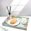 Spsyrine Serving Tray with Handles, Plastic Decorative Tray for Coffee