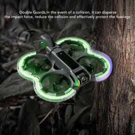 RGB Luminous Propeller Guard for Avata 2 - Anti-Collision Ring with 7 Color Modes, Snap-On Bumper Cover for Night Flying & Drone