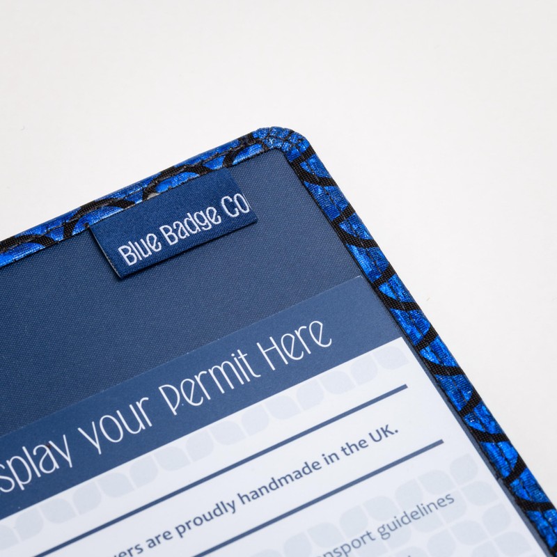 Disabled Blue Badge Holder Parking Permit Wallet in Holographic Scales,