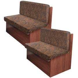 ANARACHON Leather Look RV Camper Dinette Cushion Covers, Washable RV Couch Cushion Covers Dinette Booth Seats Stretchable Camper Seat Covers (2 Backrest Cover & 2 Bench Cover, Dark Brown)