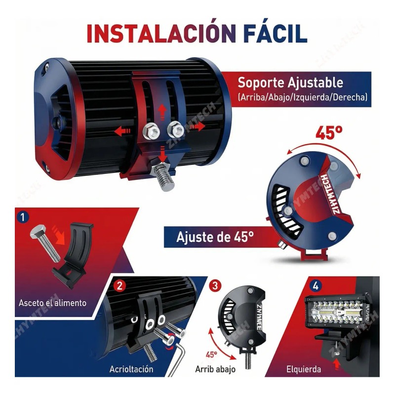 Par Barra De Luz Led Faros 40 Led 120w 7